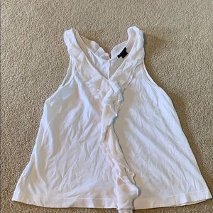 White ruffle tank